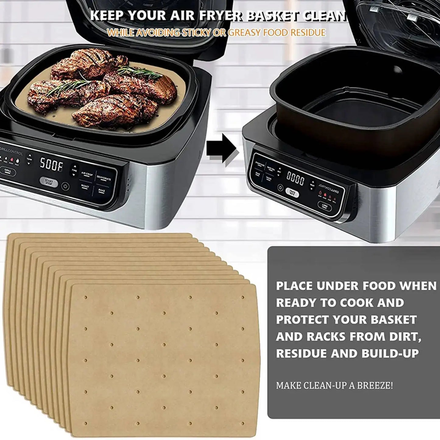 Air Fryer Parchment Liners | 400 Pcs | Air Hole | Ninja AG301 4Qt