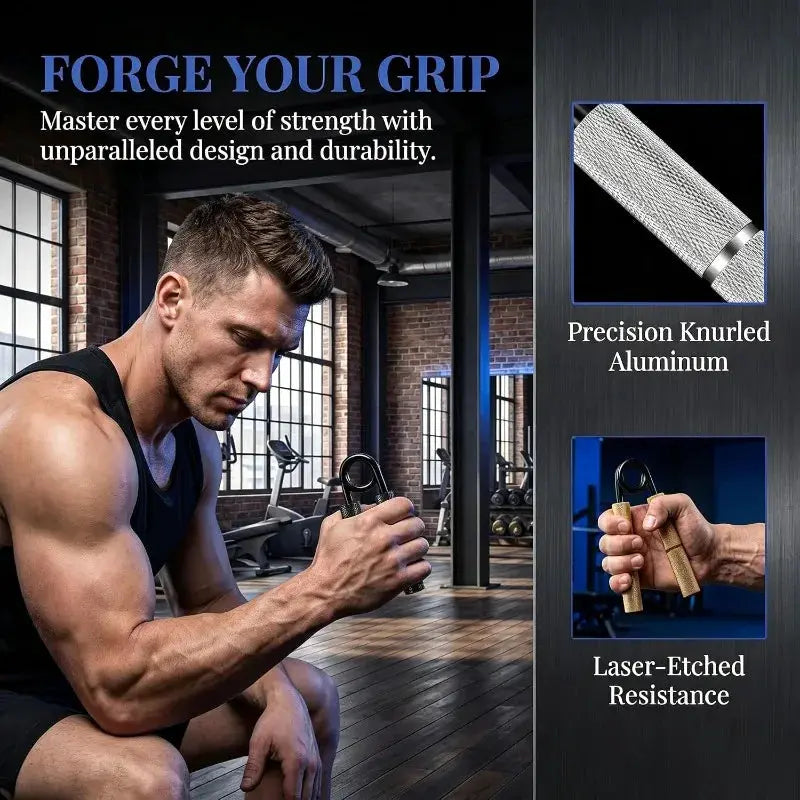 Metal Hand Gripper | 50 To 350 LB Resistance | Finger Wrist Trainer