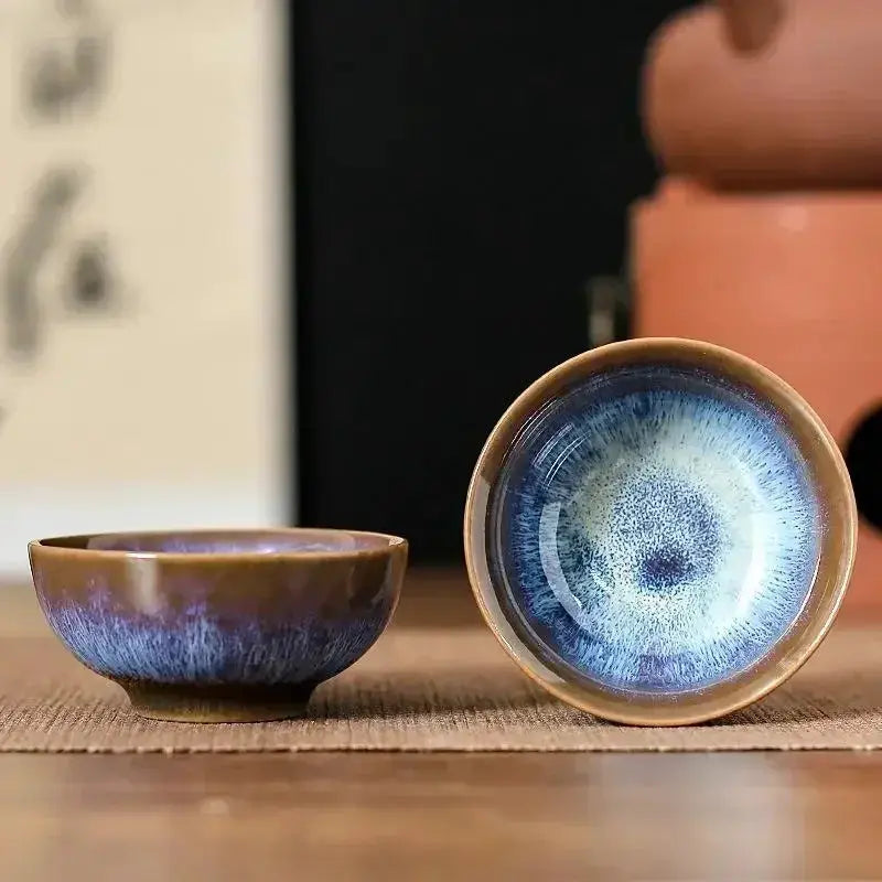 1pc Multicolor Kiln Fambe Porcelain Tea Cup Large Kung Fu Temmoku Glaze Ceramics Japanese Master Teacup Retro Single Tea Cups from PriceLows™