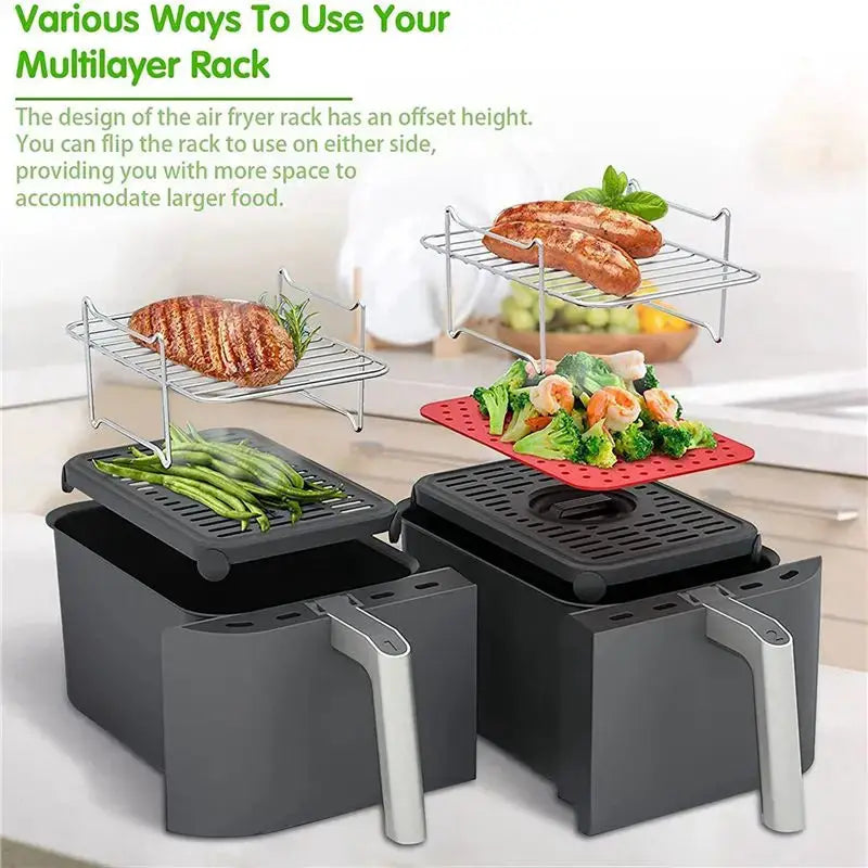 Air Fryer Rack | Double Basket Compatible | Ninja Foodi DZ201 DZ401