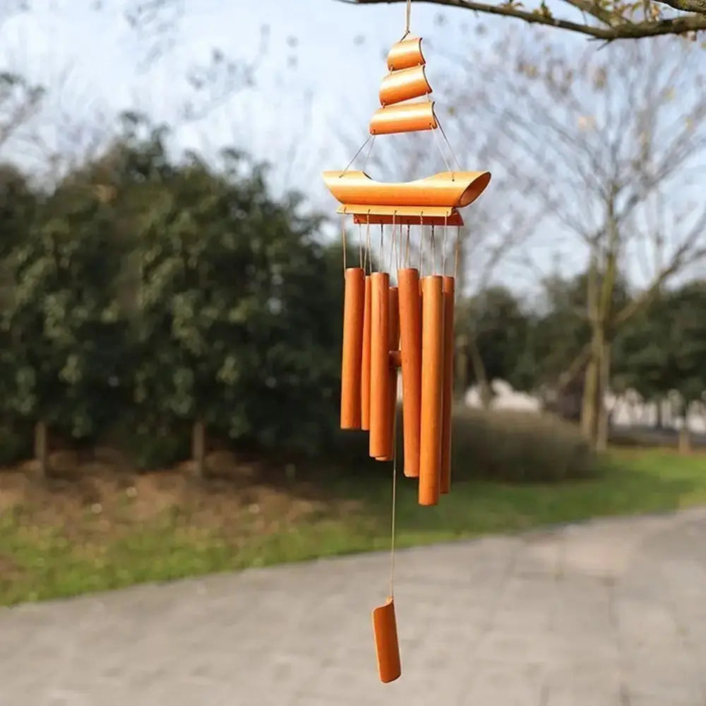 Bamboo Bamboo Wind Chimes New Handmade Pendant Bell Wind Chime Retro Crafts Gift Wall Hanging Windchimes Indoor Outdoor from PriceLows™