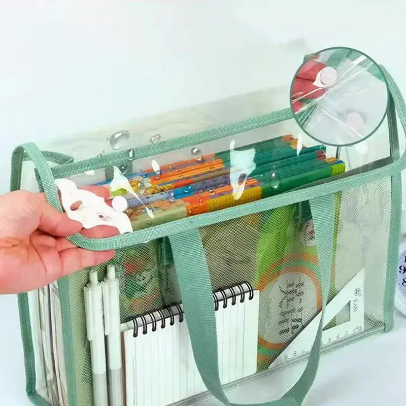 Clear PVC Document Tote Bag | Waterproof Seal | Double Layer | One Size
