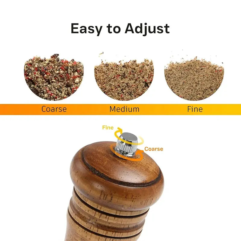 Wooden Salt And Pepper Grinder Set | Oak Wood | Adjustable Ceramic Grinder | JT551