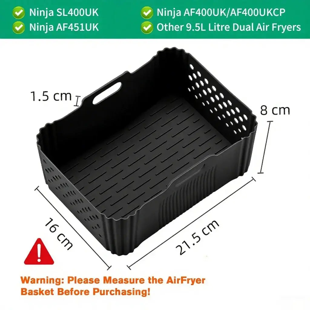 Air Fryer Silicone Liner | Ninja SL400 SL401 Compatible | 2 Drawer Bakeware
