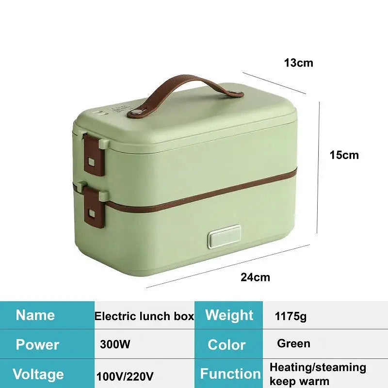110V/220V Electric Lunch Box Portable Food Fast Heating Lunch Box 304 Stainless Steel Warmer Multi-Layer Office Lunch Box 800ml from PriceLows™