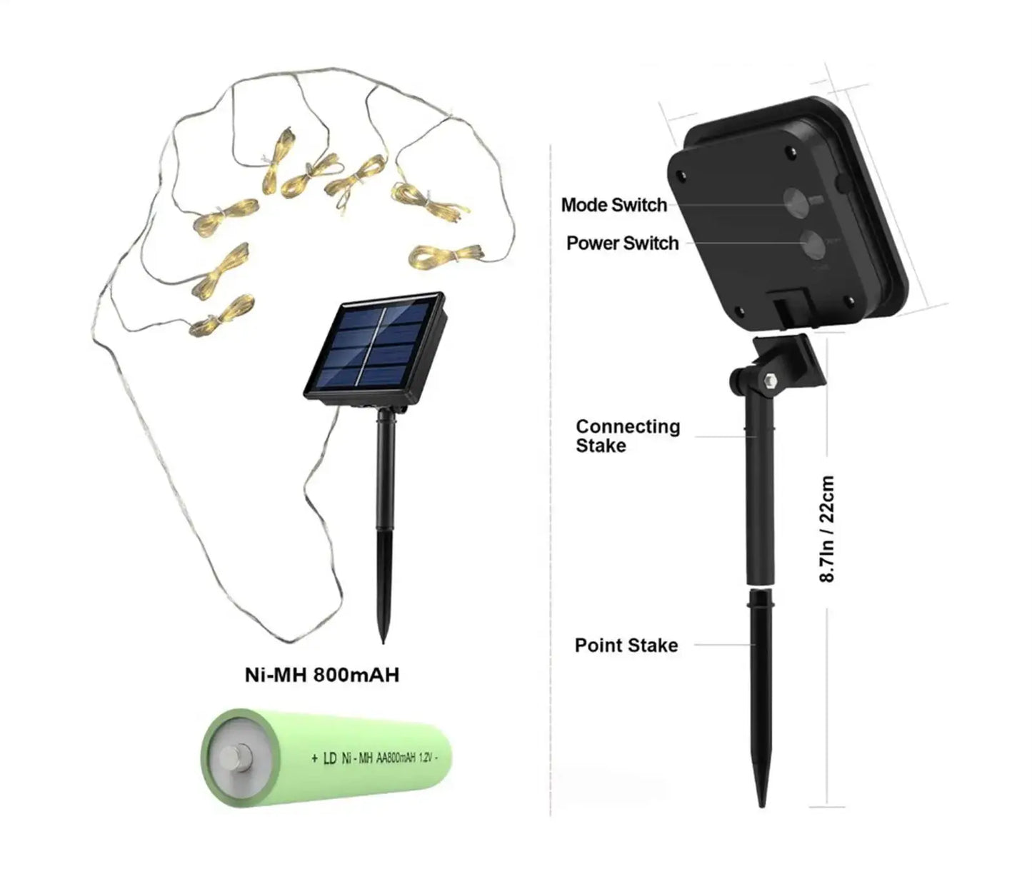 Solar Umbrella Light | 8 Brightness Modes | Waterproof | Outdoor