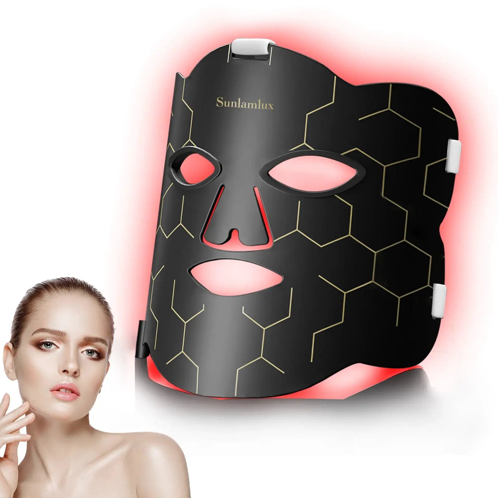 Advanced LED Facial Mask with Neck Care - 7 Color Photon Therapy for Anti-Aging & Acne, Wireless & Rechargeable from PriceLows™