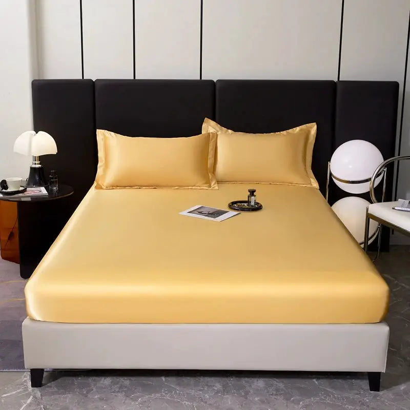 Satin Fitted Sheet | Rayon Fabric | Elastic Hem | Solid Color