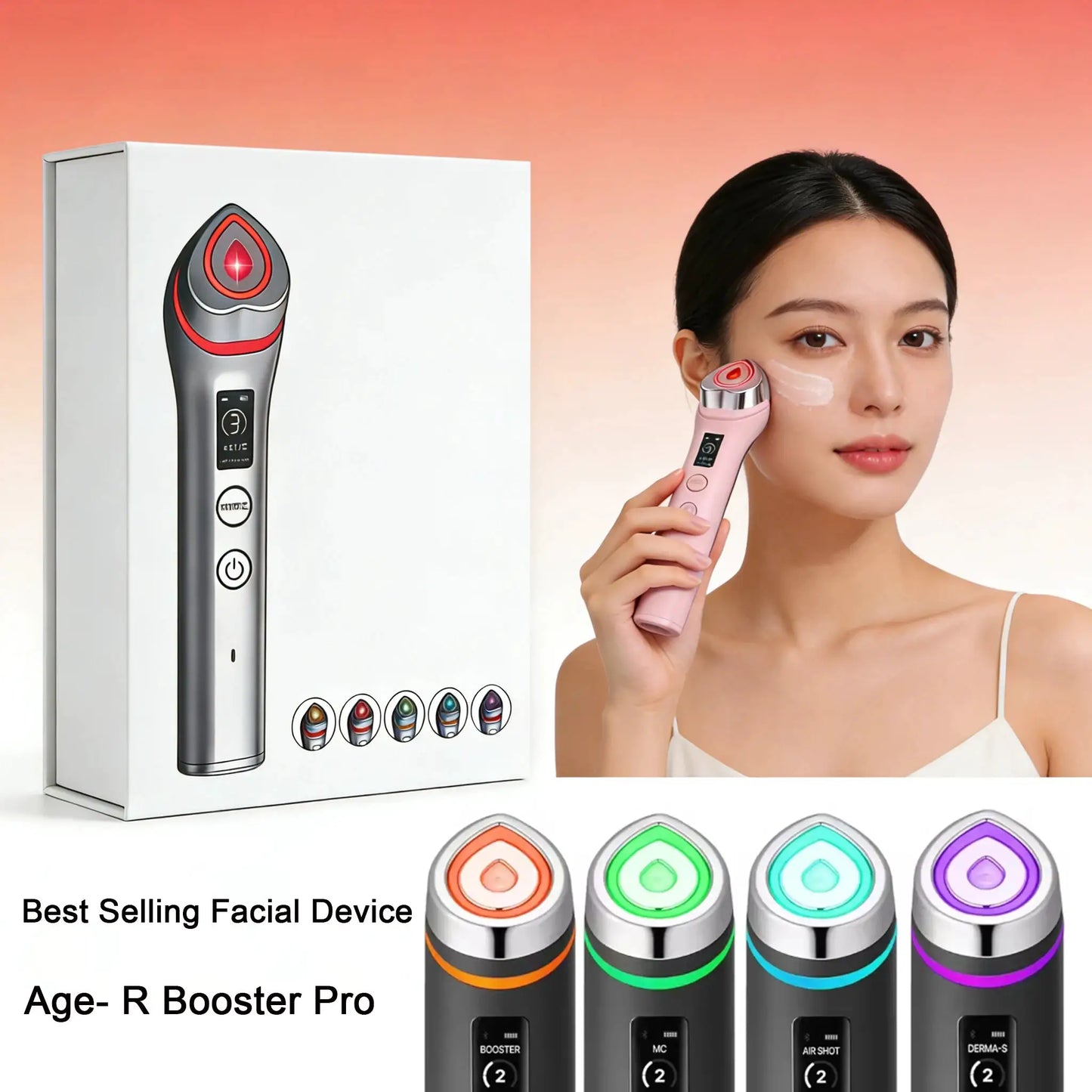 6 In 1 Skin Therapy Wand | Led Light Facial Device | Multifunction Beauty Tool