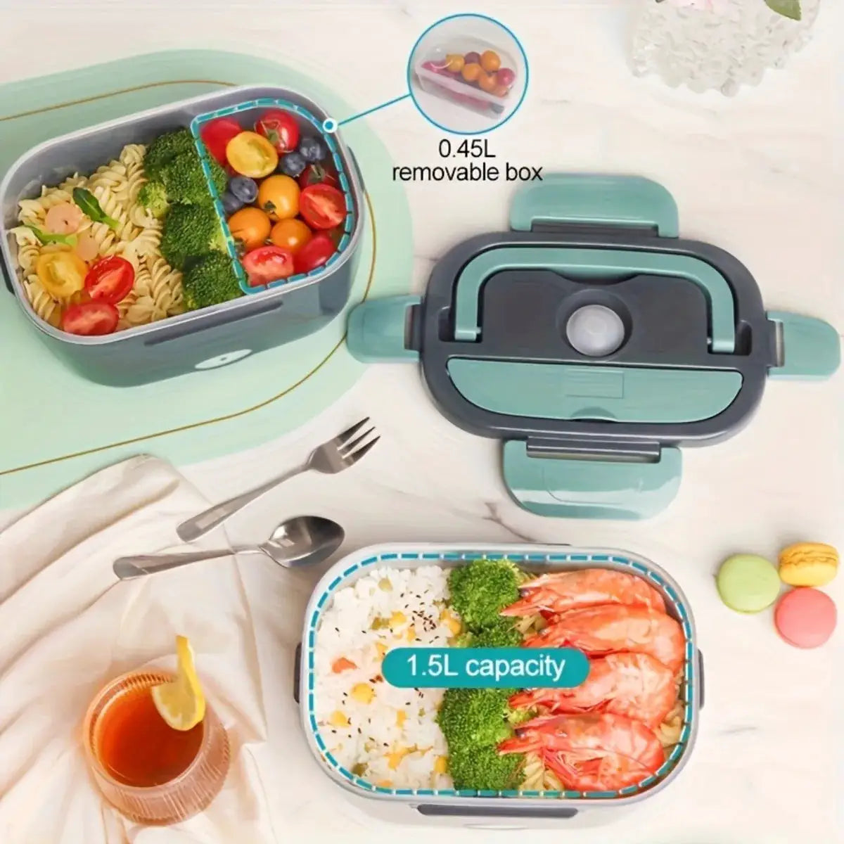 New US Standard Electric Lunch Box Double Compartment Portable Food Heater 110V-240V 12V 24V for Home Car Camping from PriceLows™