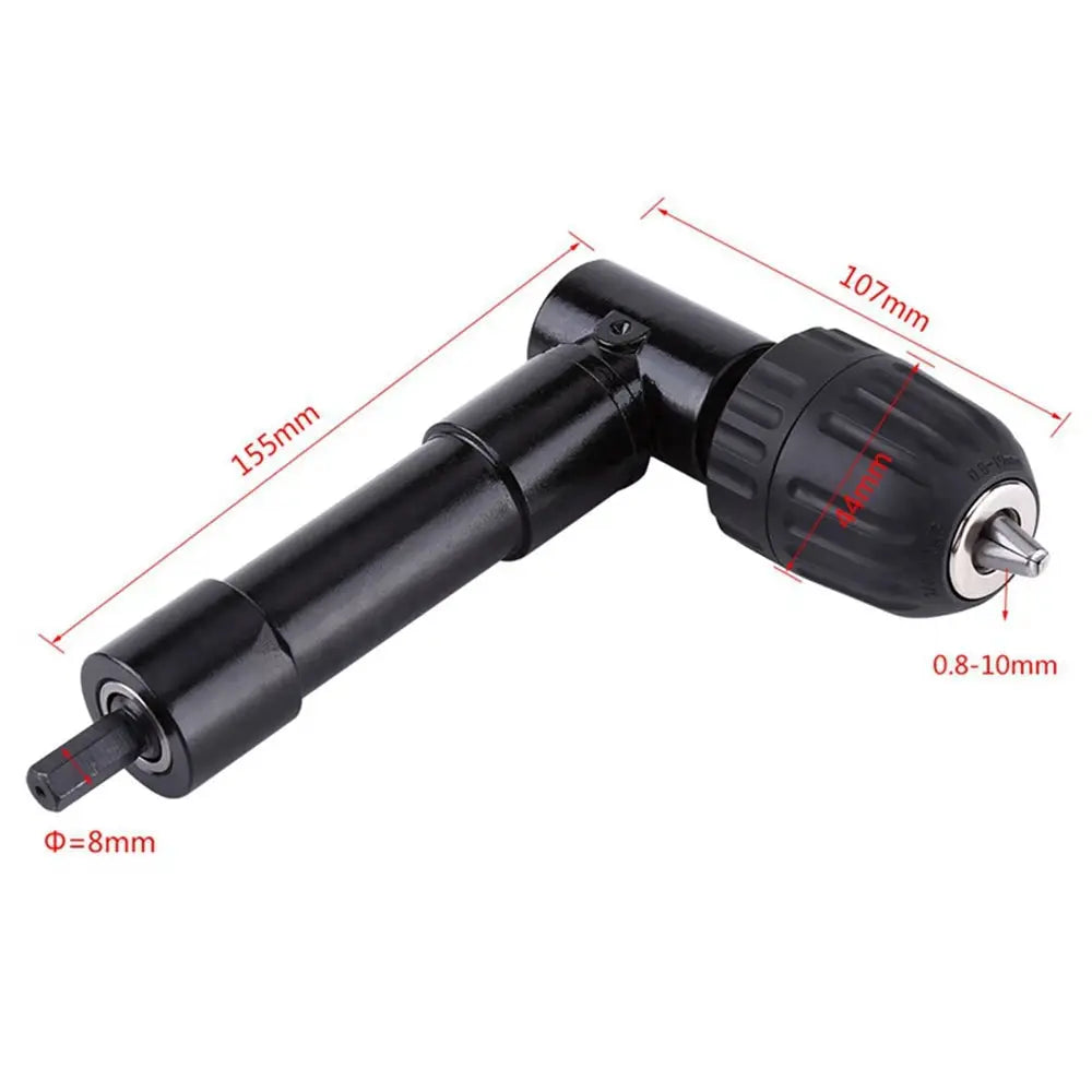 90 Degree Right Angle Keyless Chuck Impact Drill Adapter Electric Power Cordless Drill Attachment Angle Adaptor MAX/ 25N*m from PriceLows™