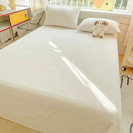 100%Organic Washed Cotton Bed Sheet 3Pcs Basic Percale Weave Soft Breathable Eco-Friendly Kids Adults Flat sheet Pillowcases from PriceLows™