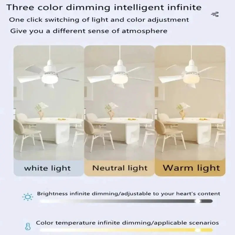 LED Ceiling Fan Light | 60W | Remote Control | E27 Socket, AC85-265V