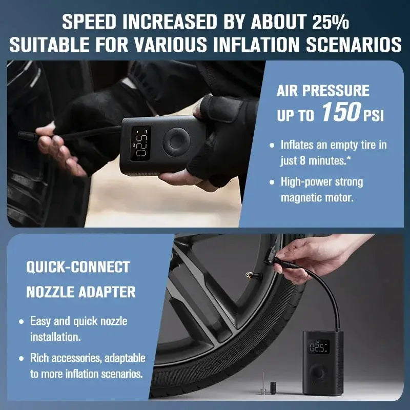 Air Pump | 2000mAh Battery | Portable Cordless | For Bicycle Car Ball