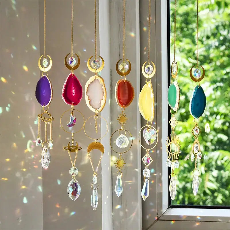 1pc Agate Sun Catcher Wind Chime Pendant Indoor and Outdoor Decoration Wind Chime Rainbow Maker Garden Home Decor Gift from PriceLows™