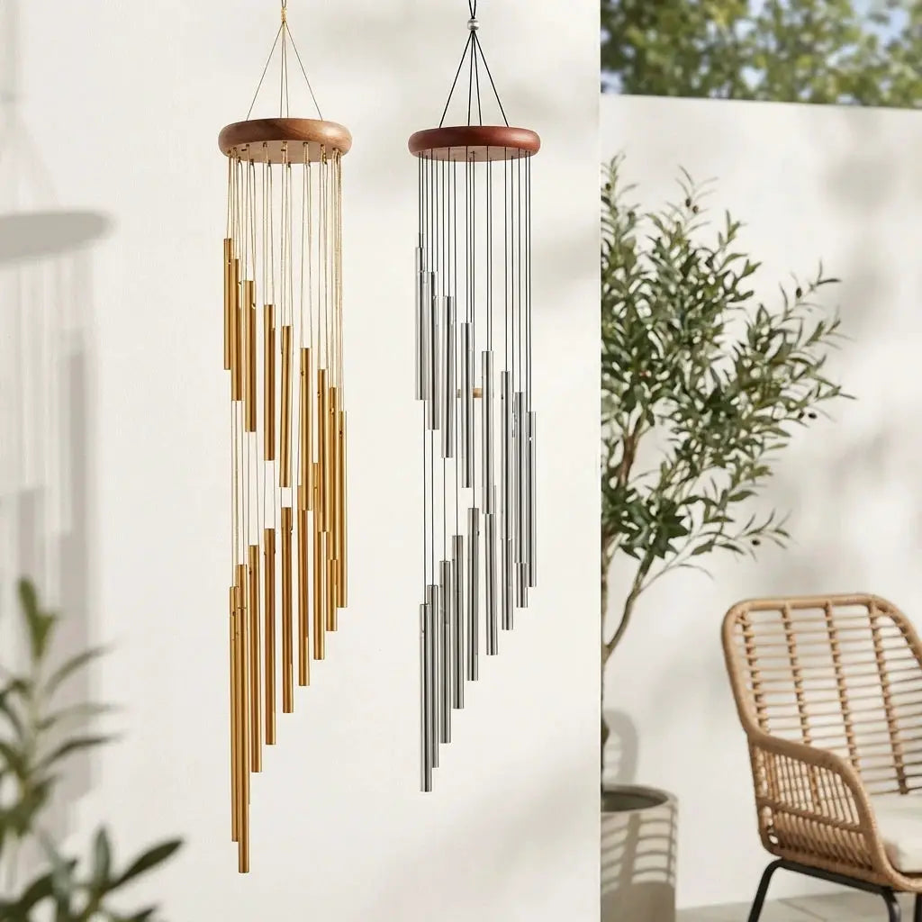 1Piece 12-Tube Aluminum Alloy Wind Chimes Set with Hook Gold/Silver Bells Outdoor Home Wedding Party Memorial Decoration Gifts from PriceLows™