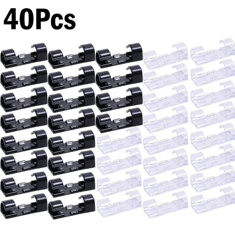 1-60Pcs Drop Self-adhesive Wire Organizer Line Cable Clip Buckle Clips Fastener Holder For Car Line PC TV Ethernet Cable Clip from PriceLows™