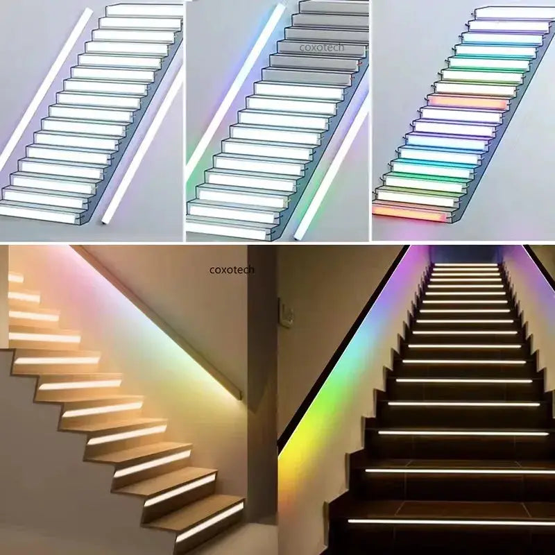 ES32 32CH Stair LED Controller PIR Motion Sensor Single Color 2CH Pixel SPI RGB LED Strip Dimmer 8-32 Steps Stairway Controller from PriceLows™