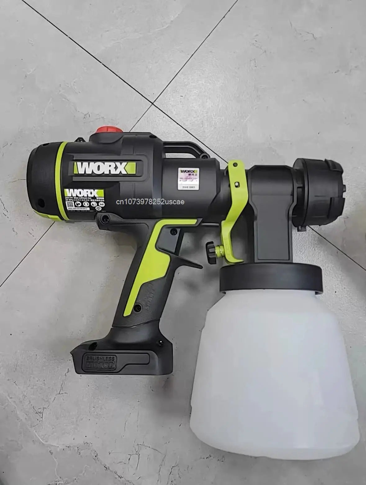 Worx WU056 Brushless Electric Spray Gun Home Paint Sprayer Flow Control Airbrush 4 Nozzle [Non Battery and Charge] from PriceLows™