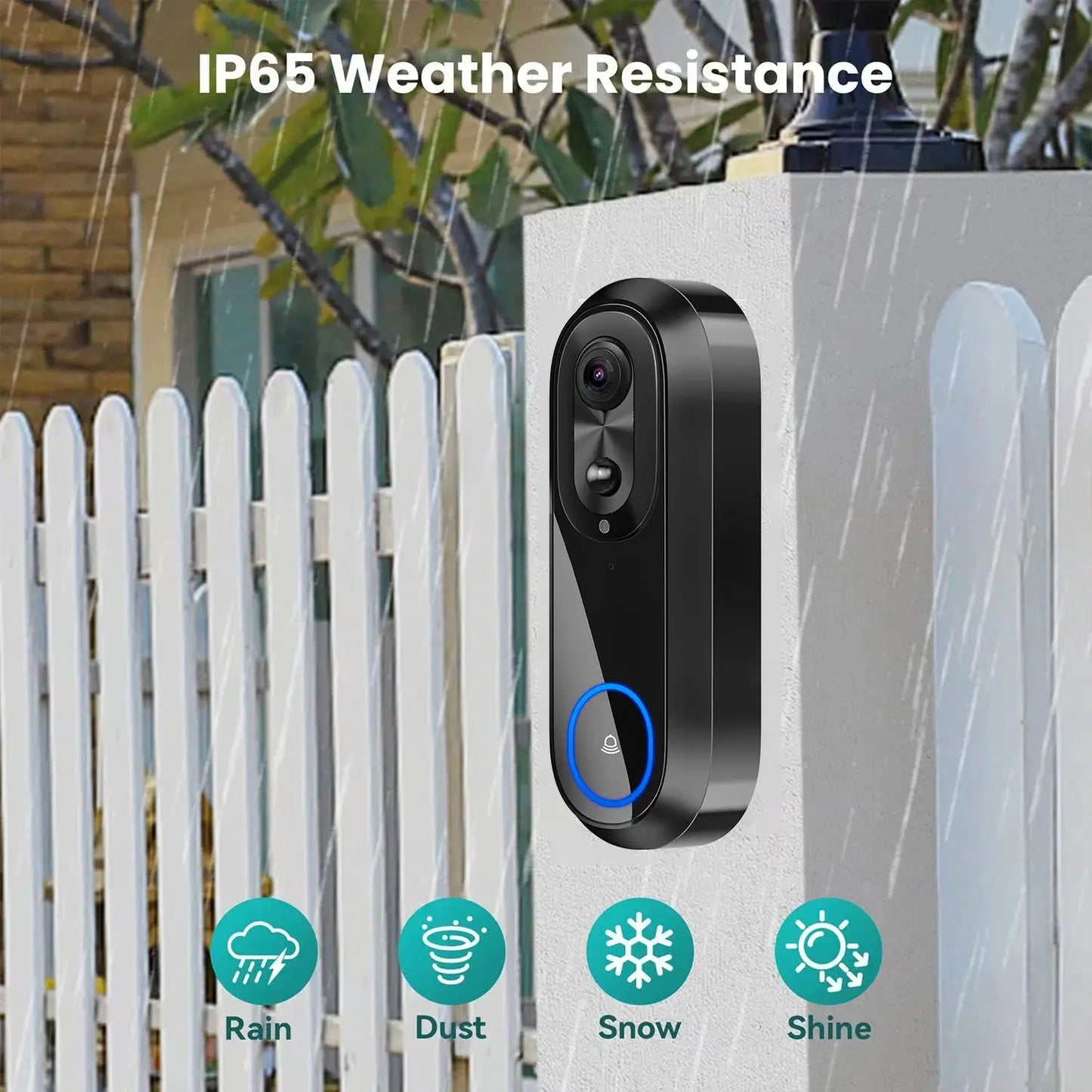 Smart Video Doorbell | 1080P WiFi Camera | Two Way Audio | 7000mAh Battery