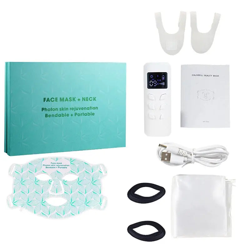 LED Face Mask 8 Colors Portable Red Light Near-infrared Facial Beauty Mask,Red & Blue LED Light Therapy, 3000mAh Rechargeable, for Photon Oil Control Skin Firming Whitening and Anti, at Home and Travel from PriceLows™