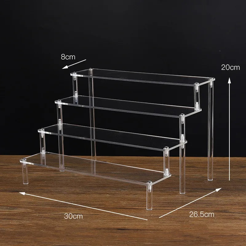 1-5 Tier Acrylic Display Stand Clear Display Riser Rack for Cupcake Perfume Doll Décor Organizer Amiibo Funko POP Figures DC05 from PriceLows™