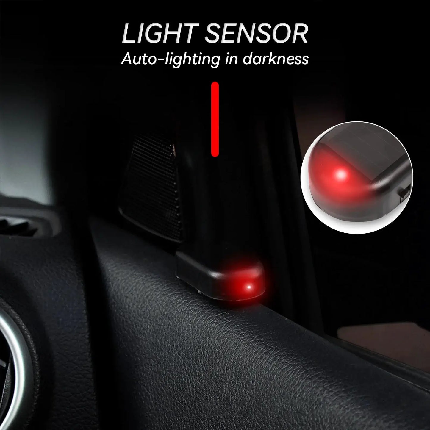 1PC Car Solar Power Red Fake Dummy LED Rechargeable Car Anti-theft Warning Light Alarm Light Security System Strobe Signal Lamp from PriceLows™