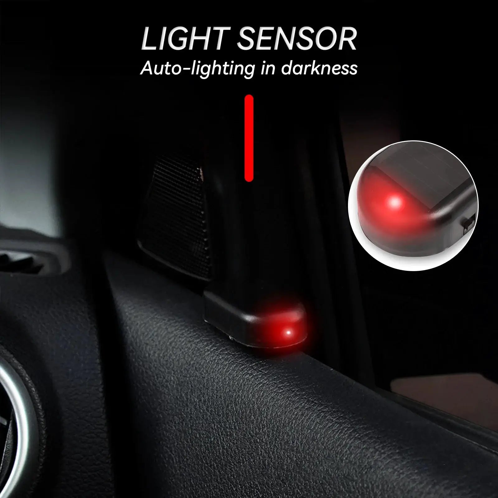 1PC Car Solar Power Red Fake Dummy LED Rechargeable Car Anti-theft Warning Light Alarm Light Security System Strobe Signal Lamp from PriceLows™