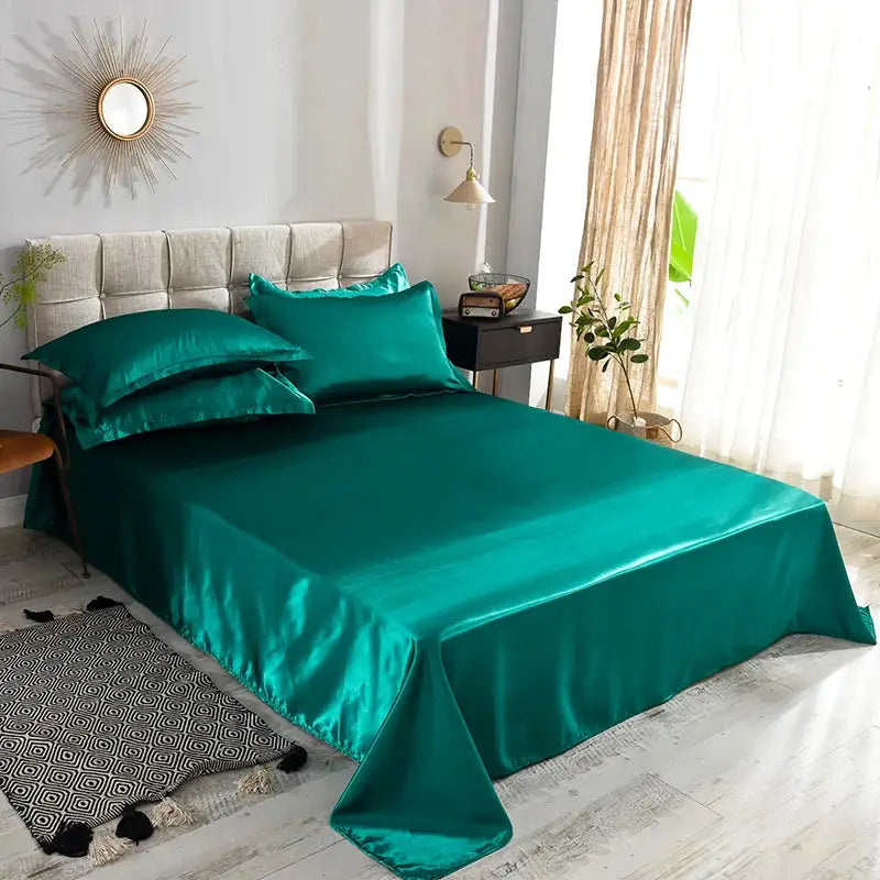 Satin Bed Sheets | Soft Weave | Solid Color | Twin Set