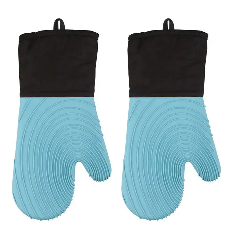 Silicone Oven Mitts | Slip Resistant | Waterproof, Soft Polyester Lining | Set