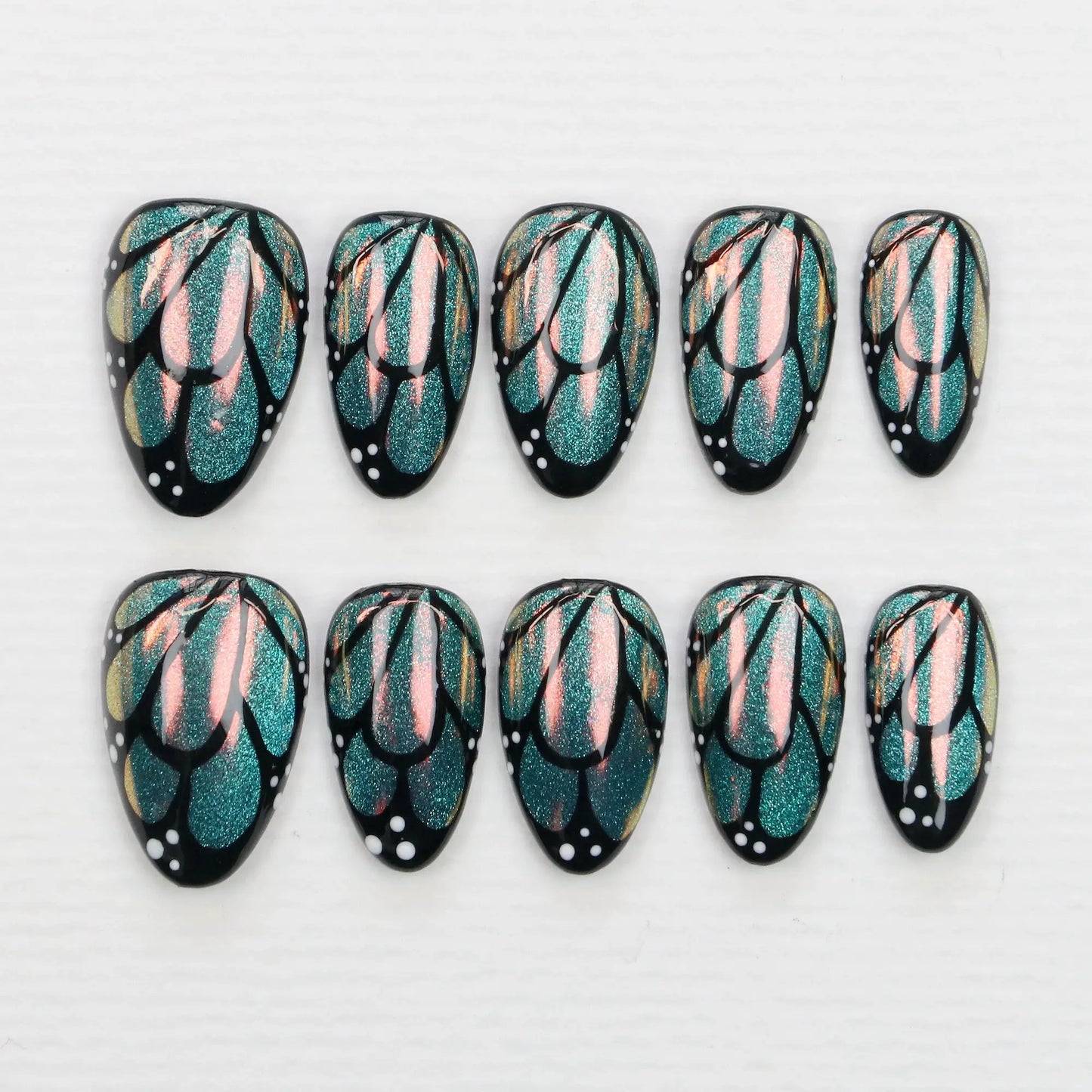 Press On Nails | Handmade Acrylic | Floral Design | 10 Piece Set