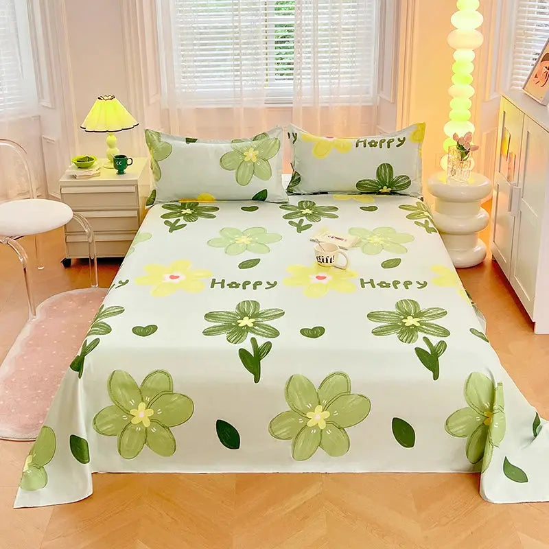 Bedroom Sheet Gorgeous Flowers Cartoon Printing Bedding Sheet PillowCase Bedding Fashion Exquisite Printing Sheet 1pc or 3pc/Set from PriceLows™