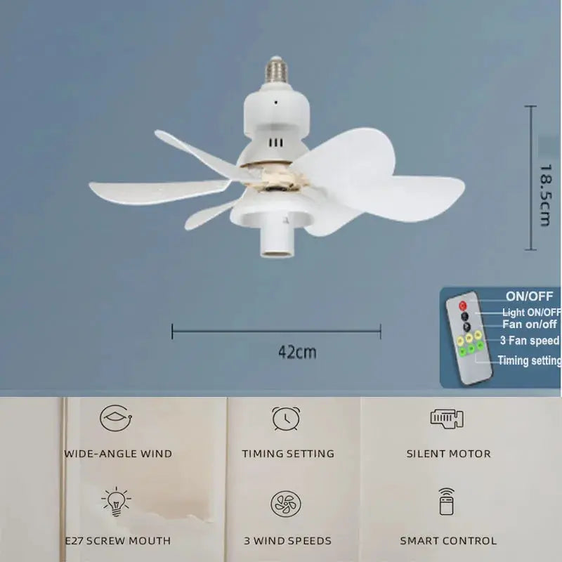 Ceiling Fan With Light | Remote Control | E27 Base | 85-265V