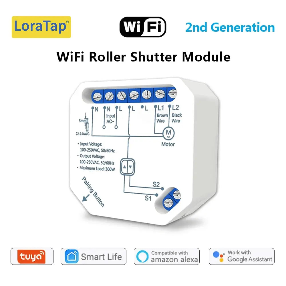 Tuya Smart Life WiFi Curtains Switch Connected Roller Shutters Control Blinds Motor Google Home Alexa Electric Window LoraTap from PriceLows™