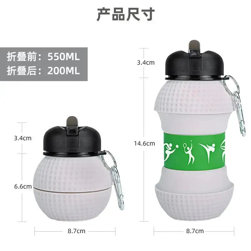 550ml Portable Collapsible Silicone Water Bottle Football Basketball Ball Shape Sports Drink Bottle for Children Student from PriceLows™