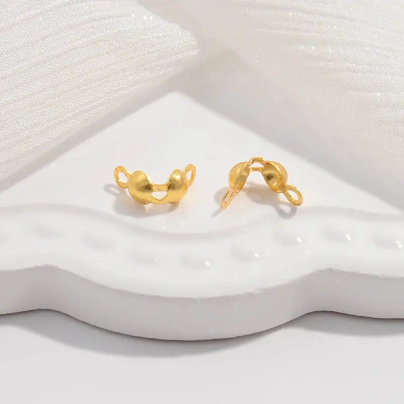 S925 Sterling Silver Bead Caps | End Crimps For Bracelet Necklace Diy Jewelry Making