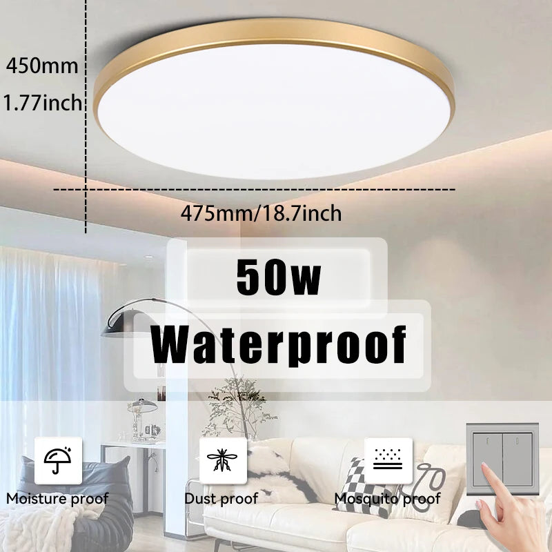 Waterproof LED Ceiling Light | 30W-40W | 220V | Black