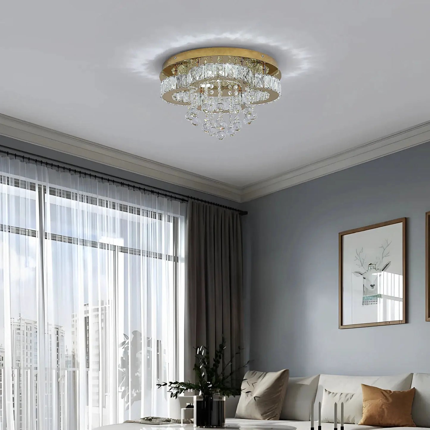 VETRULUS Crystal Chandelier Luxury Pendant Ceiling Lamp Living Room Bedroom Decorative Led Light Lighting Fixture Modern Home from PriceLows™