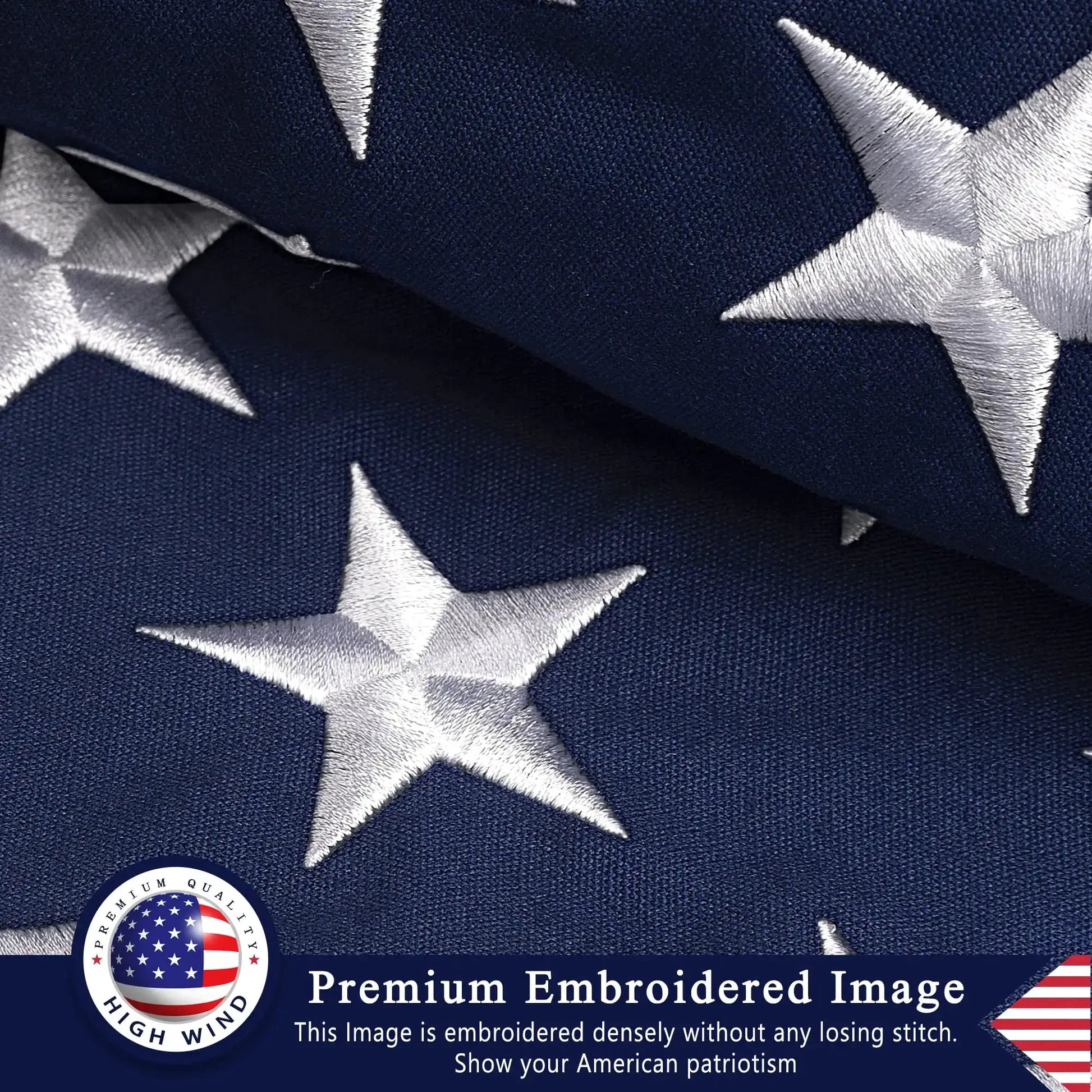 American Flag | 60In L X 36In W | Brass Grommets, Embroidered Stars from PriceLows™