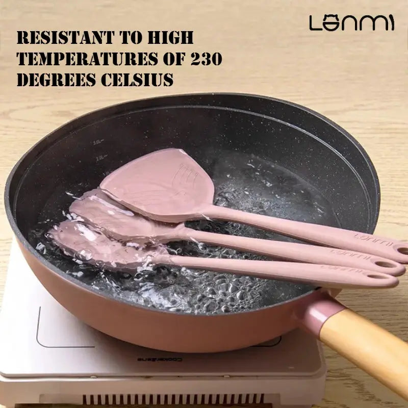 LANMI 3pc/set Silicone Spatula Special for Non-stick Pans Kitchen Spatula Food Grade Silicone Spoon Household Frying Pan Spatula from PriceLows™