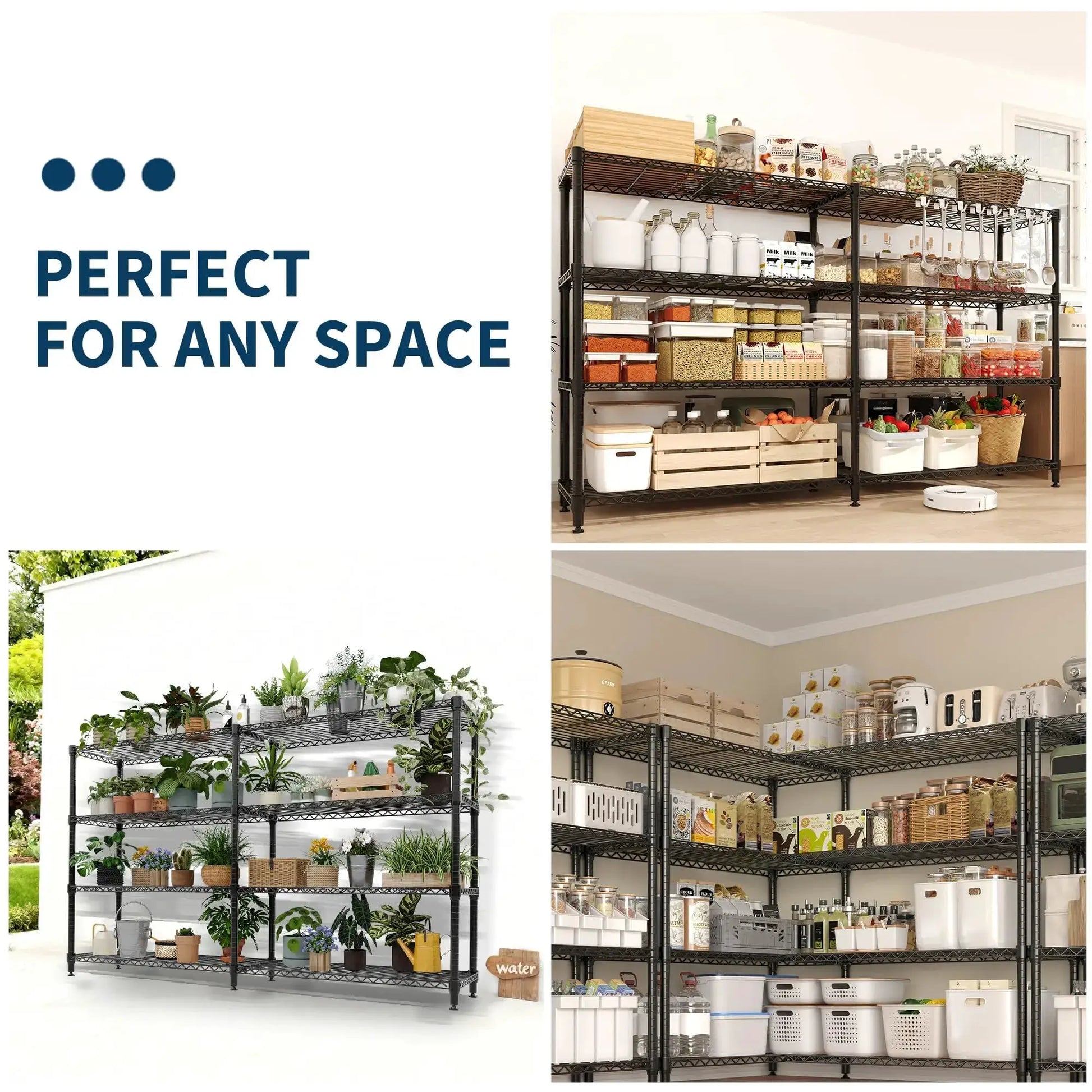 4-Tier Heavy Duty Metal Shelving Unit, Adjustable Height & Feet, Sturdy Thickened Construction, High Weight Capacity, Easy to Assemble for Garage, Pantry, Basement, Kitchen, 13.8" D x 59" W x 59.5" H from PriceLows™