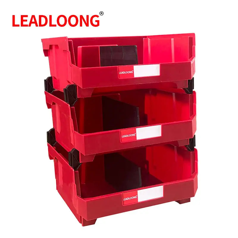 LEADLOONG 3pcs V7 Large Storage Parts Bin 377*422*180 mm/14.84*16.61*7.09 inch Heavy Duty Stackable Plastic Part Box for Garage from PriceLows™