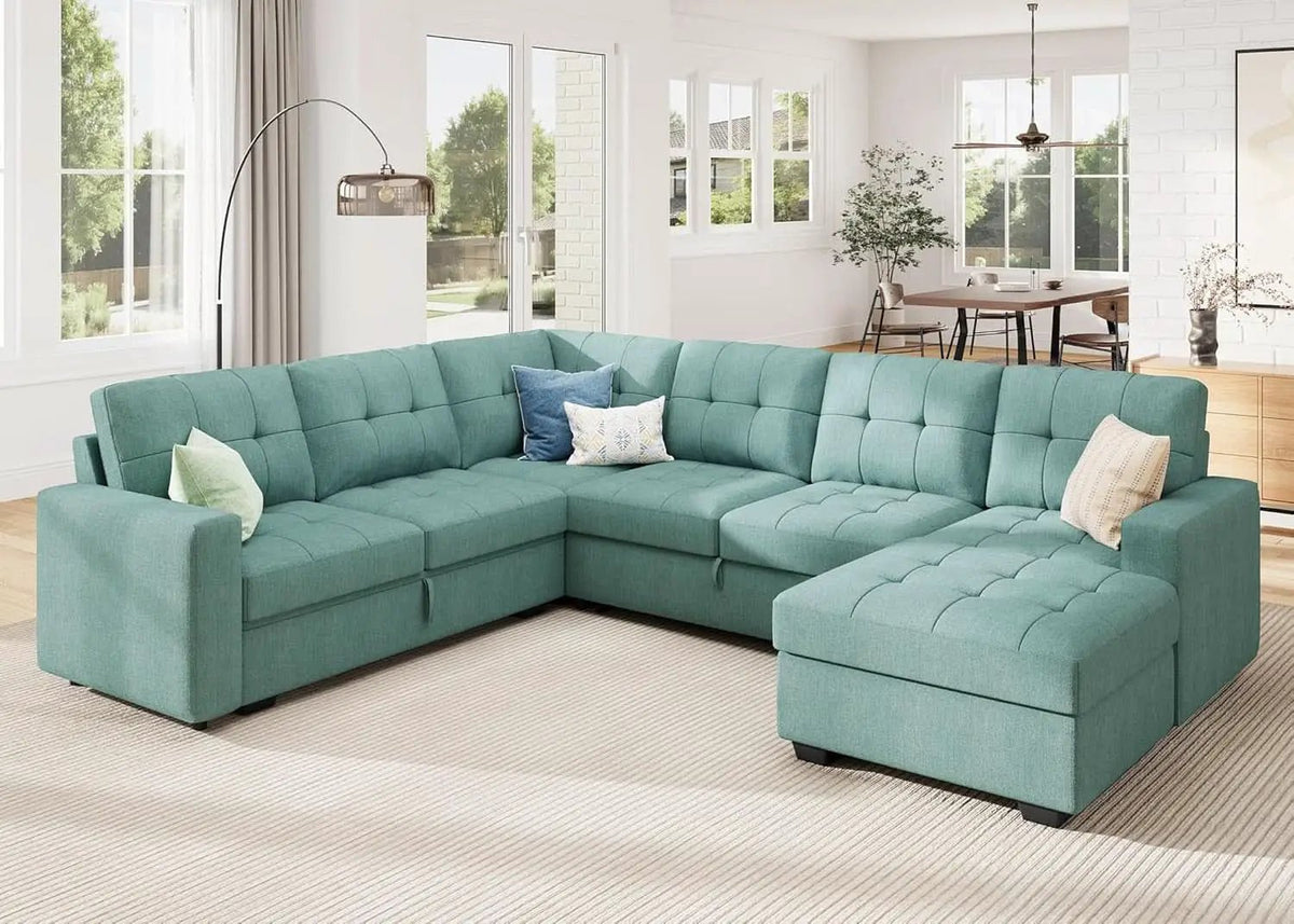 Sectional Sleeper Sofa Bed With Integrated Storage from PriceLows™