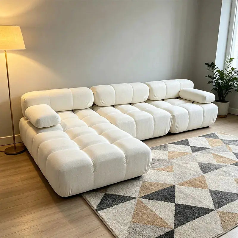 Nordic Design White Sofa Compressed Living Room Sofas Sectional Sofa Furniture Modular Upholstered Lounge With Sofas Armrest from PriceLows™