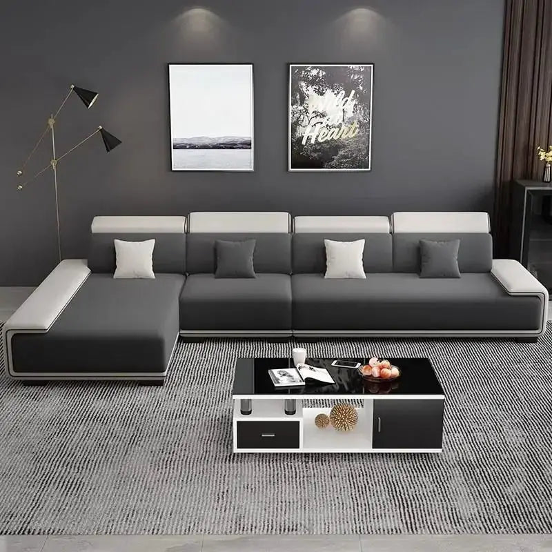 Oversized Cushion Living Room Sofas Retro Gray Lounges Sectional Living Room Sofas Curved Cheap Couch Wohnzimmer Furniture Home from PriceLows™