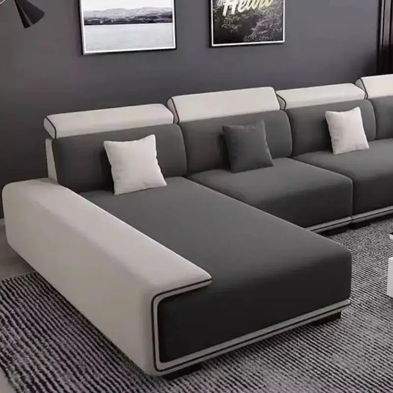 Oversized Cushion Living Room Sofas Retro Gray Lounges Sectional Living Room Sofas Curved Cheap Couch Wohnzimmer Furniture Home from PriceLows™