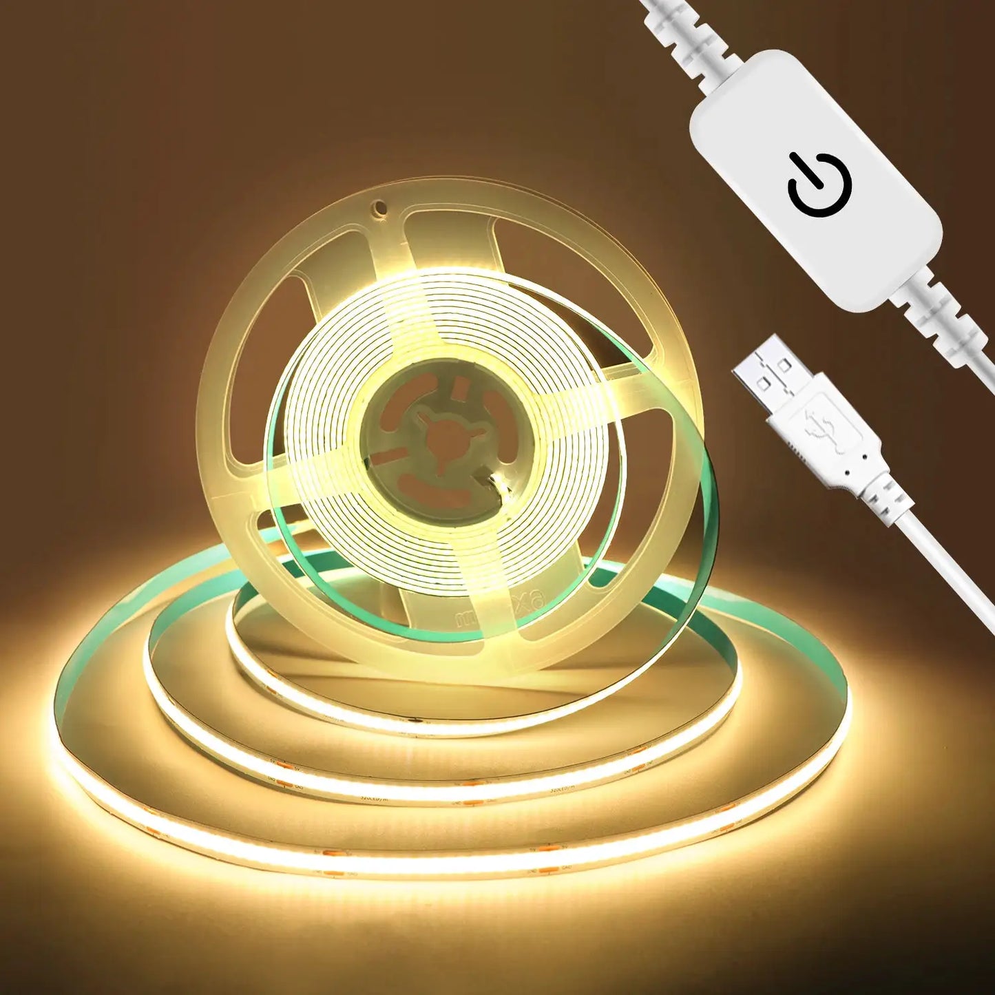 1M-5M USB LED Strip Light 5V 320LEDs/M COB Touch Sensor Dimmable Lamp Tape DIY TV Mirror Backlight Kitchen Room Night Lighting from PriceLows™