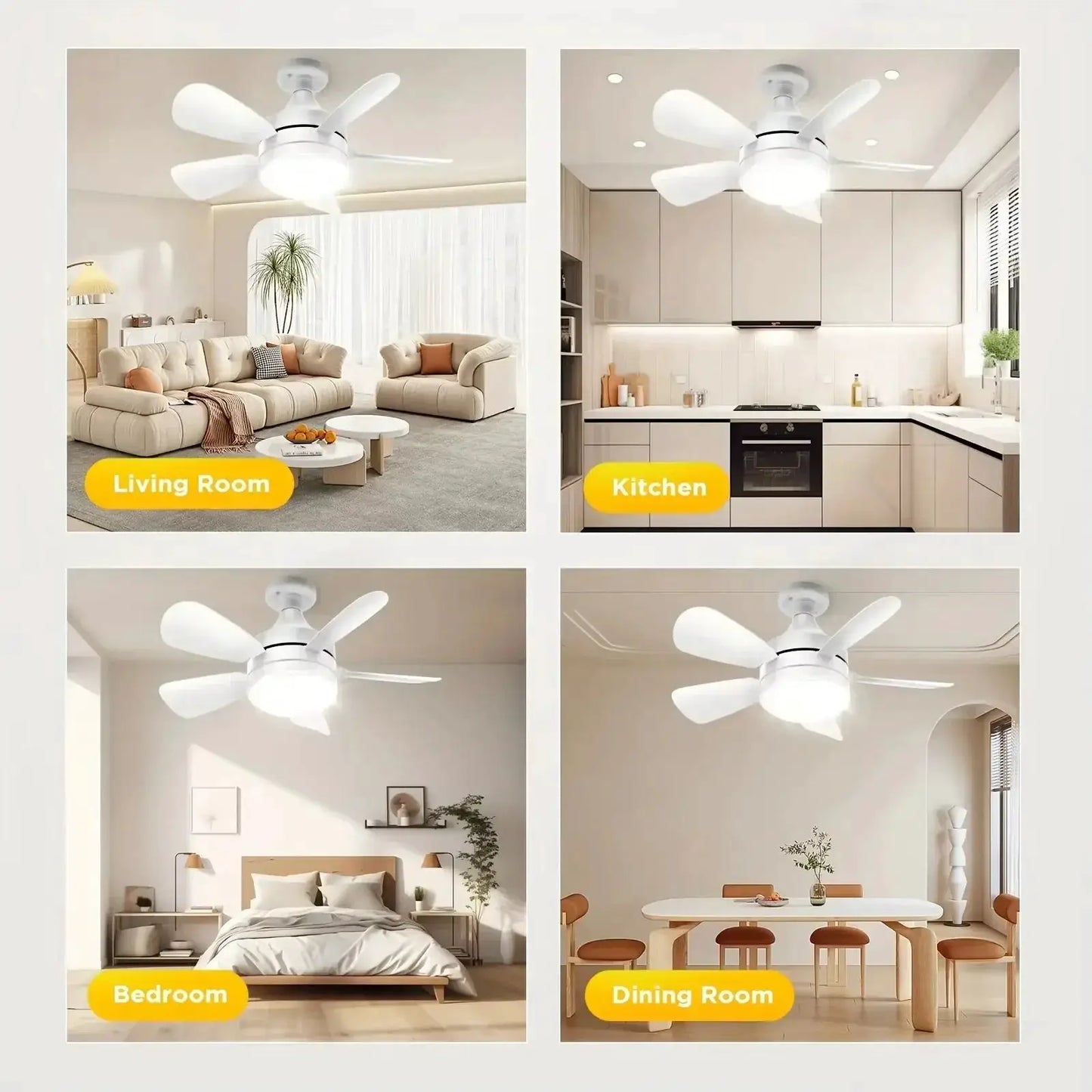 Ceiling Fan With Light 2-In-1 | 16 Inch | Remote Control | E27 Socket Dimmable