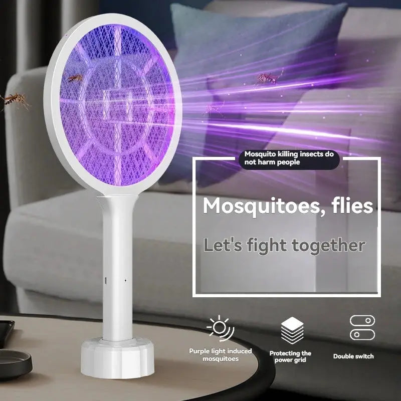 USB charging mosquito swatter, electric mosquito swatter, insect killer, equipped with ultraviolet light, fly swatter, mosquito lure lamp, mosquito killer lamp, kills small insects, high-voltage mosquito killer, suitable for from PriceLows™