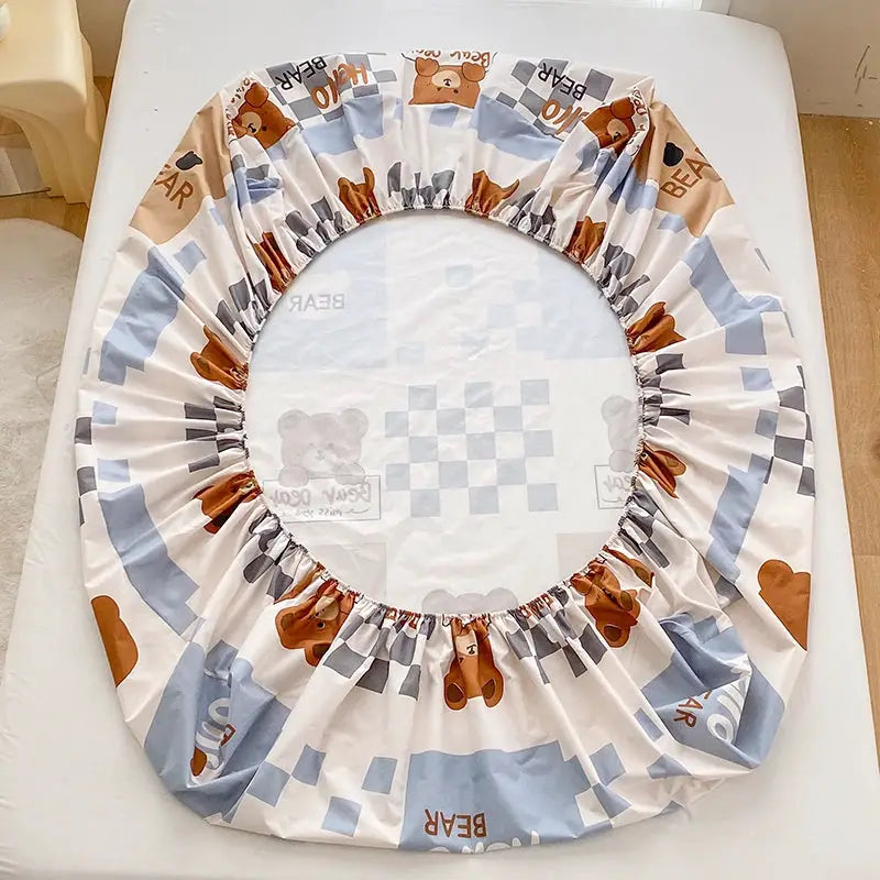 1pc Waterproof Fitted Bed Sheets Cartoon Style Single Bed Cover for Kids Queen/King sabanas cama matrimonial(without pillowcase) from PriceLows™